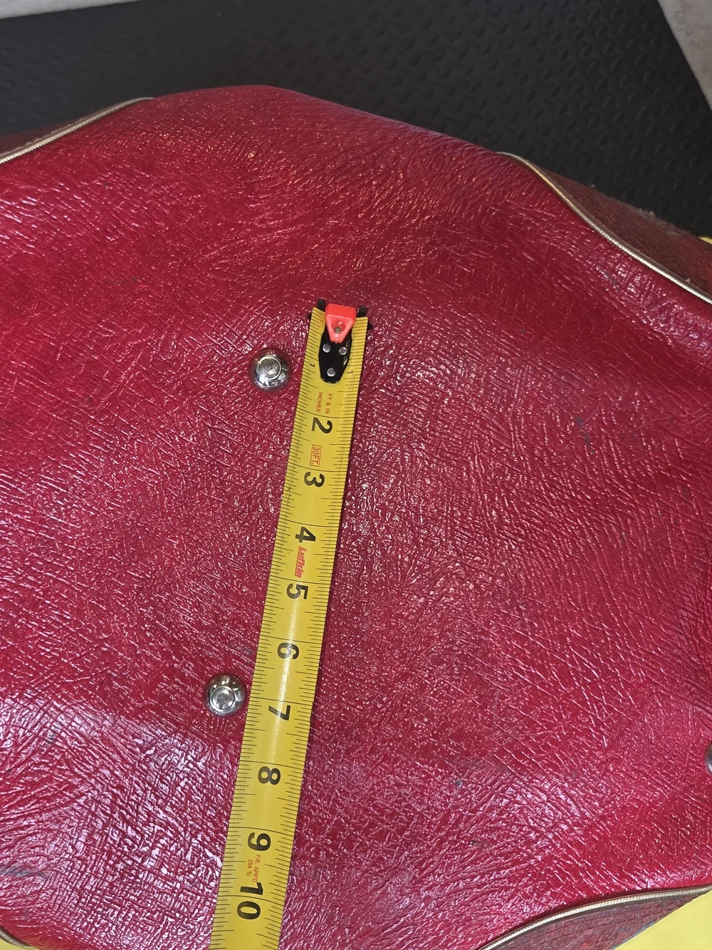 Vintage MacGregor Pebbled Red Leather Travel Duffel Bag (Made in USA)
